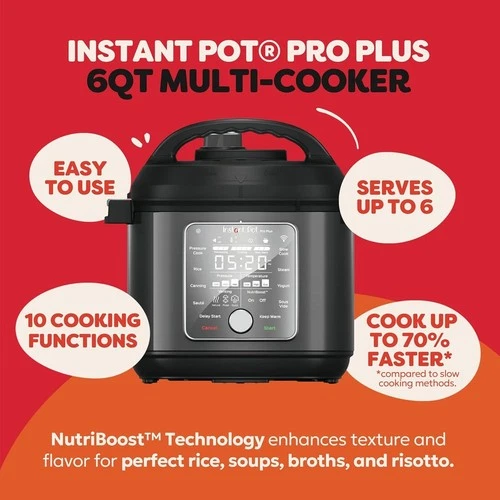 Instant Pot Pro Plus 10-in-1 Multi-Cooker, Electric Pressure Cooker, Slow Cook