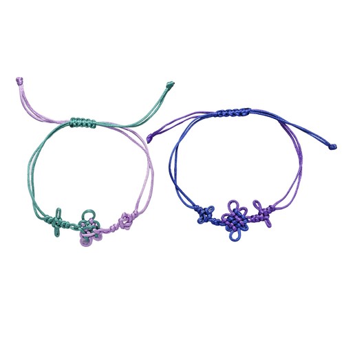 2 Pcs Friendship Matching Knot Bracelets Handmade Couples Accessories Gifts f...