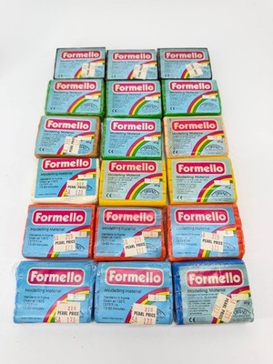 Vintage Formello Modeling Clay Lot 18 Blocks Assorted Colors New 60g