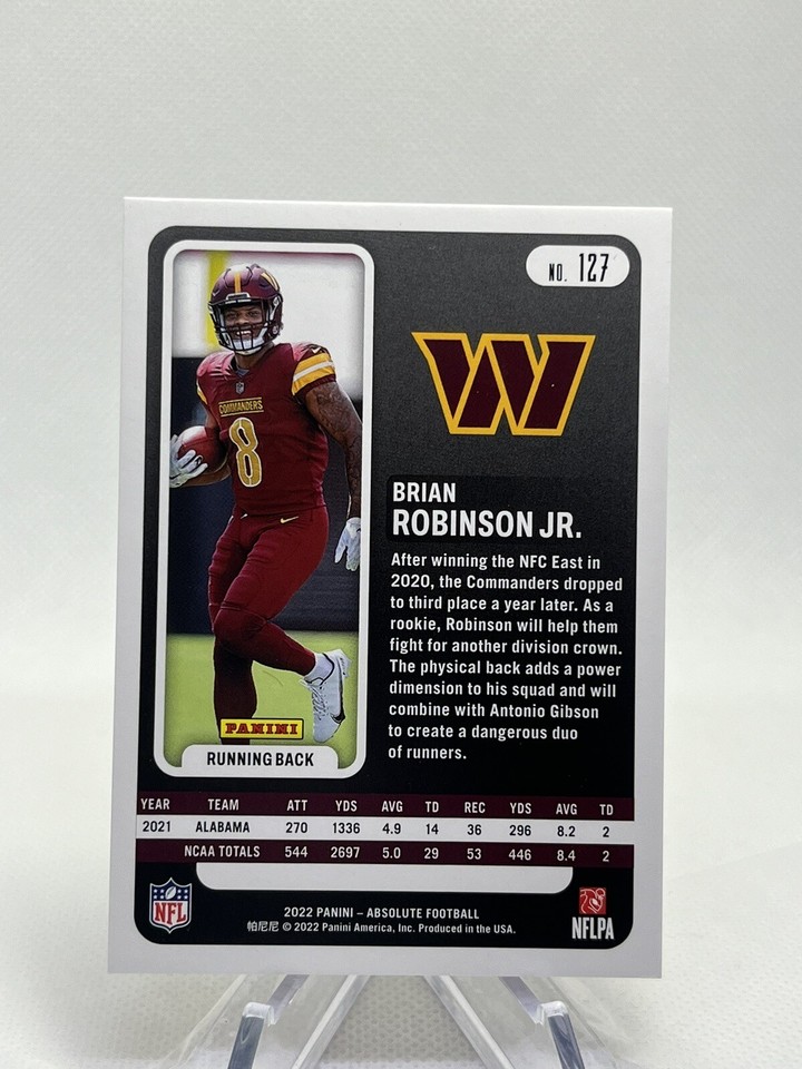 2022 Panini Absolute Football Brian Robinson Jr. Orange /75 RC | eBay