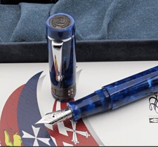 DELTA Repubbliche Marinare Penna Stilografica Pennino M Oro bianco 18 Kt. Nuova