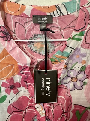 NEW NINETY CLOTHING CO WOMENS SLEEVELESS FLORAL TANK TOP POINTED