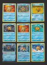 Staryu Starmie Pokemon Card Collection Set of 9 Card Rare Holo Deck Building