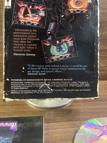 Microcosm Panasonic 3DO Game Long Box Complete Tested - Picture 3 of 8