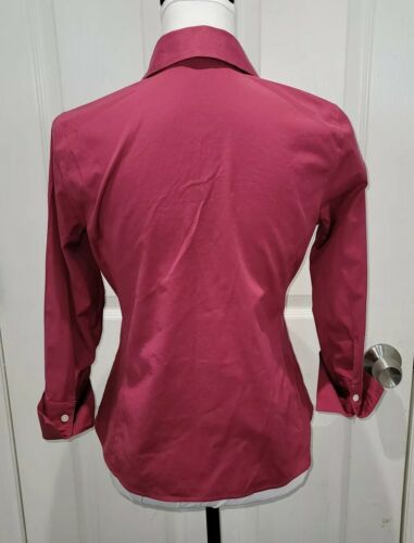 Talbots knitterarme Bluse 4P rosa Damen Button Down Shirt 3/4 Ärmel Oberteil - Bild 2 von 12