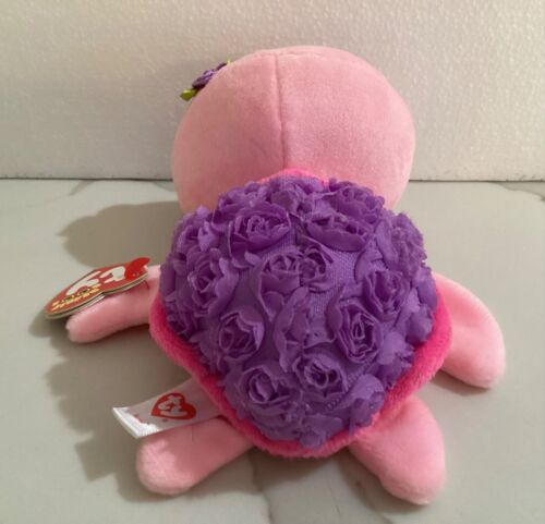 Ty Beanie Boos ROSIE the Pink & Purple Floral Turtle Plush 6” NEW - Picture 3 of 5