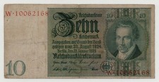 GERMANY 10 MARK REICHSMARK 1929 PICK 180 LOOK SCANS