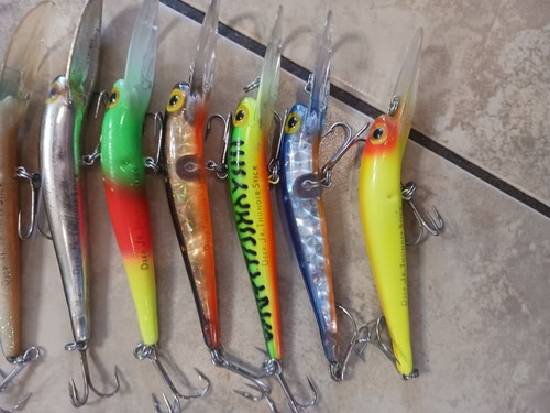 Lot Of 8 Storm Pre Rapala Deep Jr Thunderstick Fishing Lures DJ-Series - Picture 2 of 5
