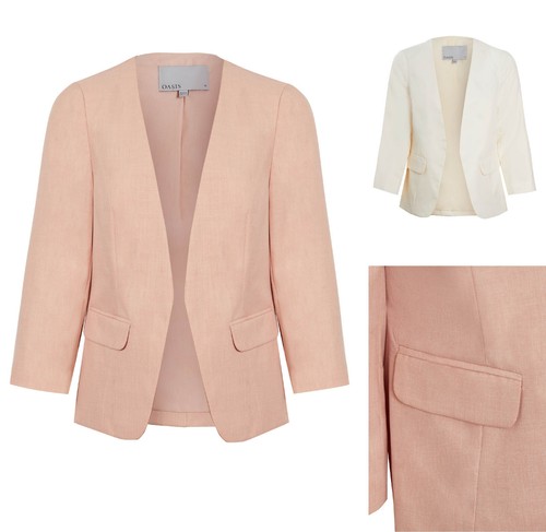Oasis Womens Blazer Jacket No Collar 