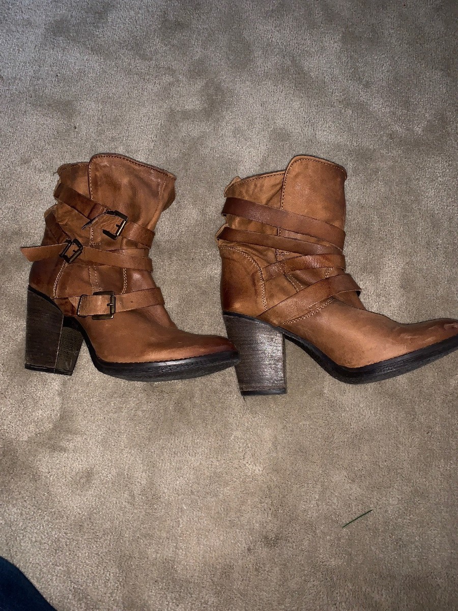 steve madden brown leather ankle boots
