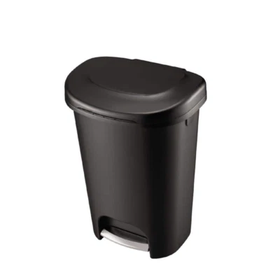 Rubbermaid Black Foot Pedal Trash Can 13 Gallon Garbage Bin Waste Basket