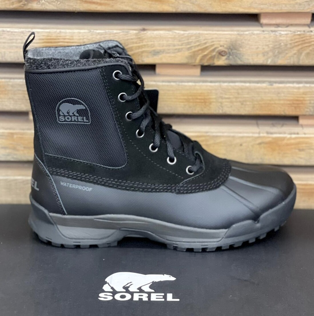 Sorel Men's Buxton Lite WP Black Leather Winter Boots 2078361010