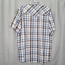 Vtg. Plains Western Wear Men Size XL Plaid Button-Down Short Sleeve Shirt