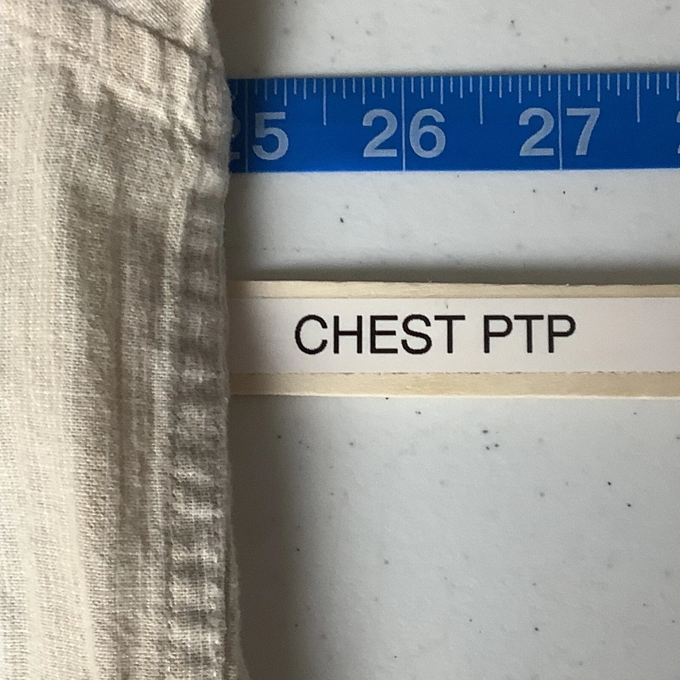 Claiborne 亚麻混纺衬衫男式 XL 码浅棕色长袖概念 — 第 3/4 张图片