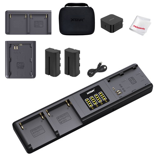 US XTAR SN4 Camera Battery Charger PD45W For Canon Camera + 2*NPF550