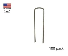 100 pack 4" Steel Staple Landscape Pin Sod Fabric Stake Fastener Anchor USA MADE