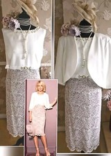 New nightingales Cream Beige lace mother Bride wedding evening dress Outfit 24