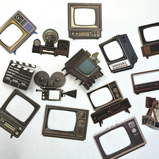 Vintage TV Television Cardstock Stickers Junk Journals Collage Scrapbooking