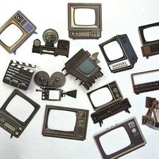 Vintage TV Television Cardstock Stickers Junk Journals Collage Scrapbooking