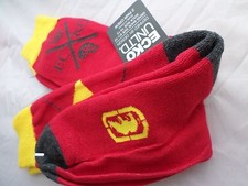 2 Pair Ecko Unlimited Men Crew Socks Large Red Yellow Black Rhino 6 1/2-12