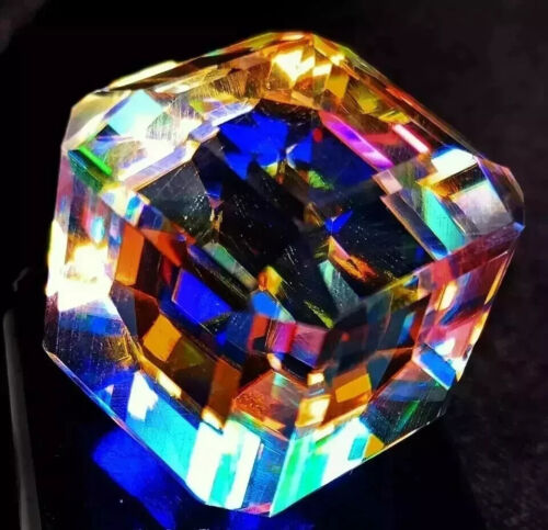 700CT Natural Mystic Topaz Rainbow Color CUBE CUt Certified Loose Gemstone - Picture 6 of 6