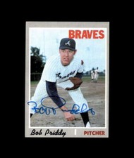 Bob Priddy Signed 1970 Topps High Number Atlanta Braves Autograph