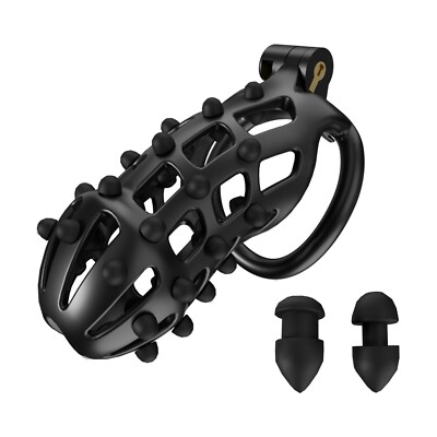 Male Cobra Chastity Cage Device Silicone Nails Men Resin Mamba Lock Belt 4 Rings