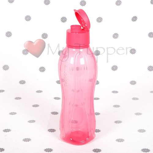NEW Tupperware 1L Eco Drink Bottle with Flip Top Lid 1 Litre Gen I Pink Blue - Picture 4 of 12