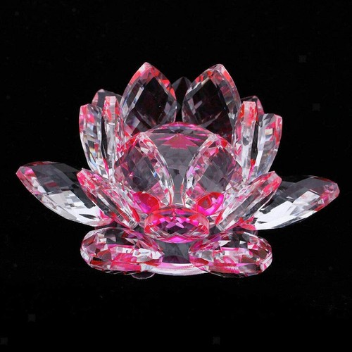 100 mm/4 Zoll Heim Hochzeit Dekor Glas Kristall Lotus Blume Feng Shui Briefbeschwerer - Bild 10 von 18
