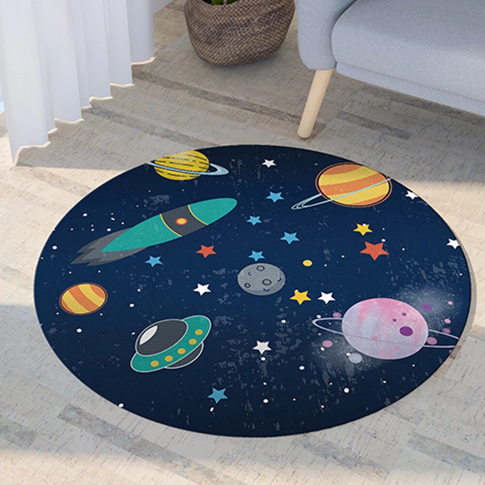 Round Area Rugs Floor Pads Door Mat Bedside Sofa Carpet Kid's Room Decor 32inch - Image 4 of 4