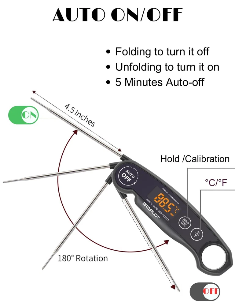 Meat Thermometer Rechargeable for Cooking - 3~4S Instant Read Candy Cooking F... Meat Thermometer Rechargeable for Cooking - 3~4S Instant Read Candy Cooking F...