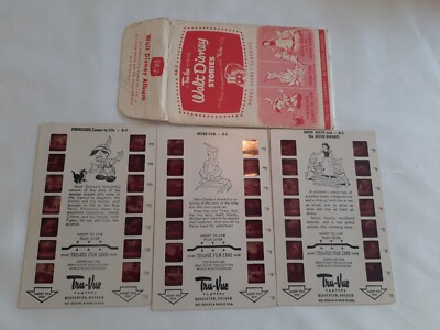 VTG 1950s Tru Vue Film Cards Set Walt Disney Stories 3 Cards DA-2 Peter Pan