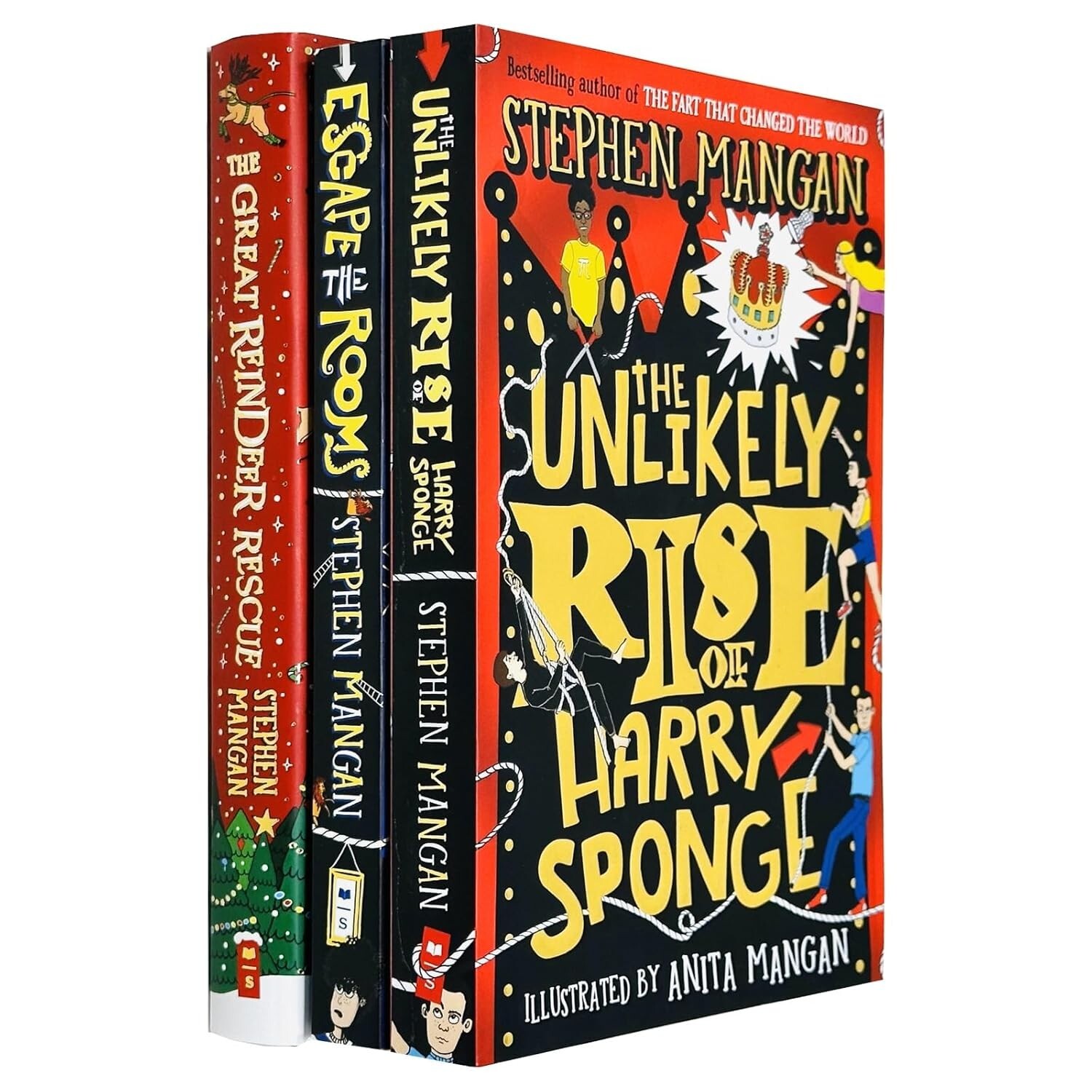 Stephen Mangan Collection 3 Books Set Great Reindeer Rescue HB,Escape the Rooms