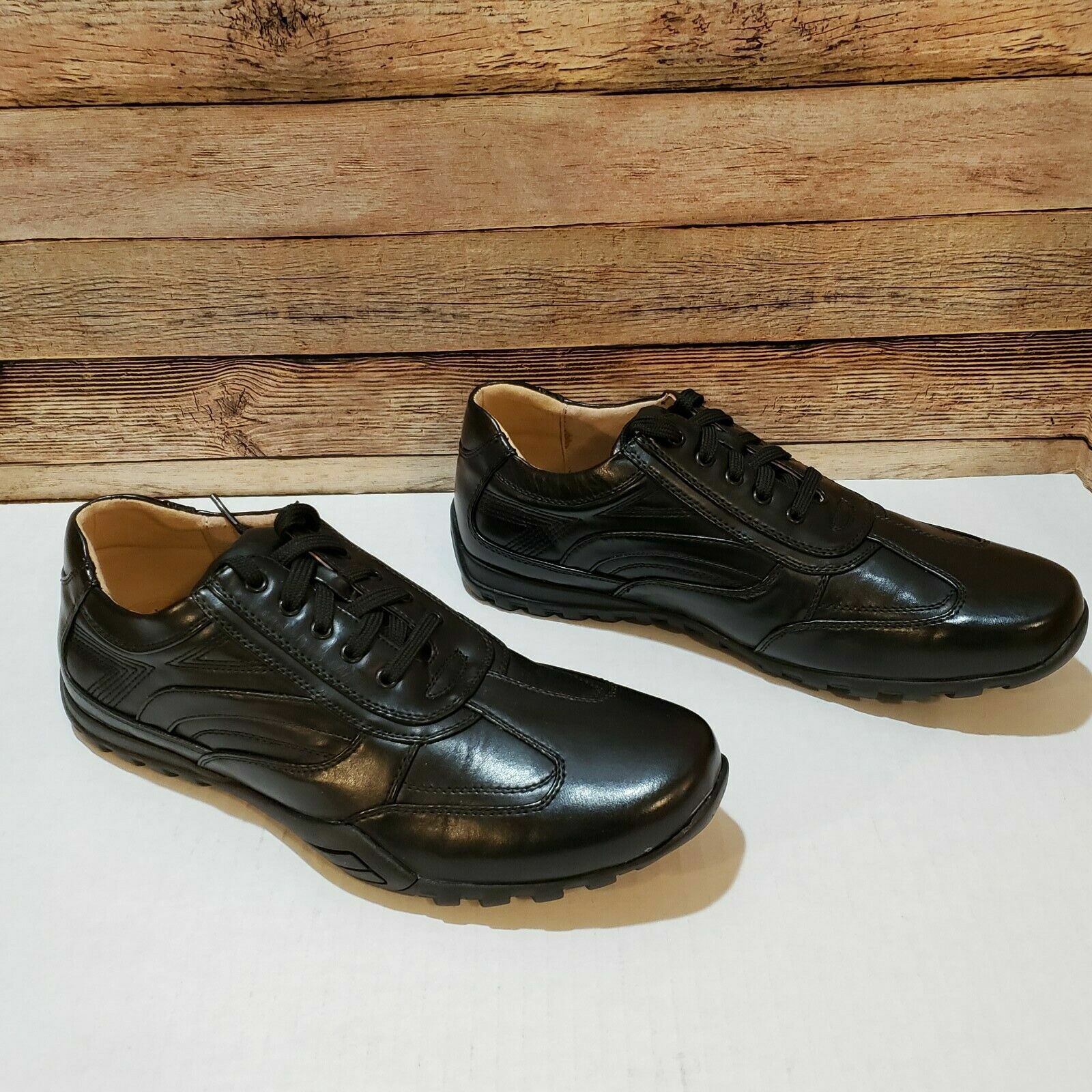 SAOLA Scarpe stringate Adolfo uomo Mario nere taglia 7 nuove con scatola.