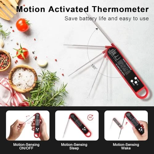 Meat Thermometer Digital - Waterproof Fast Meat Thermometer with Backlight &