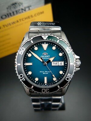 Orient New Kamasu Teal Automatic RA-AA0811E19B 200M Men's Watch | eBay