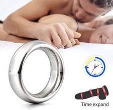 Male Heavy Duty Stainless Steel Cock Ring Penis Enhancer Band 1.6/1.8/2" Sex Toy