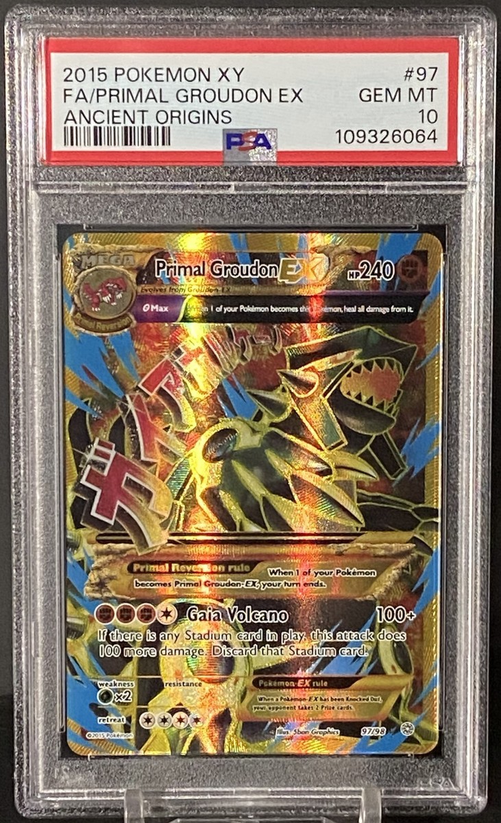 ポケモンカード Groudon EX 2015 GEM MT Pokemon 2015 XY Ancient Origins 97/98 Full Art Primal