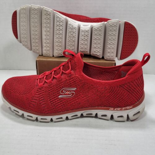 Skechers Glide Step Damen 9,5 rot Slipper luftgekühlte Memory Foam Schuhe - Bild 1 von 14