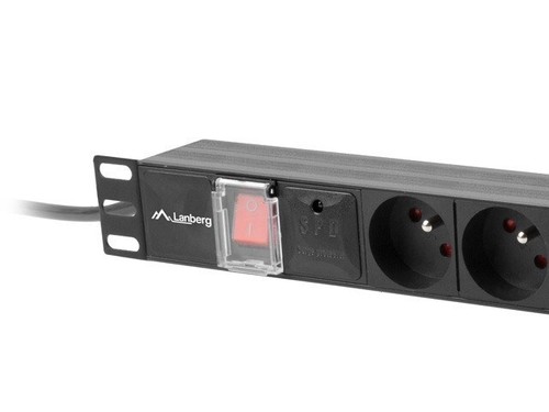 5901969414455 LANBERG PDU RACK LISTWA ZASILAJĄCA (1U,16A,7X 230V,2M) Lanberg - Zdjęcie 3 z 4
