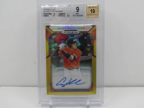 ADLEY RUTSCHMAN 2019 PRIZM DRAFT PICKS GOLD PRIZM AUTOGRAPH! #05/10! BGS 9/10!