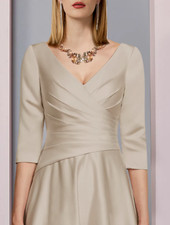 Elegant Lan Ting designer tea length dress for wedding or formal party. New