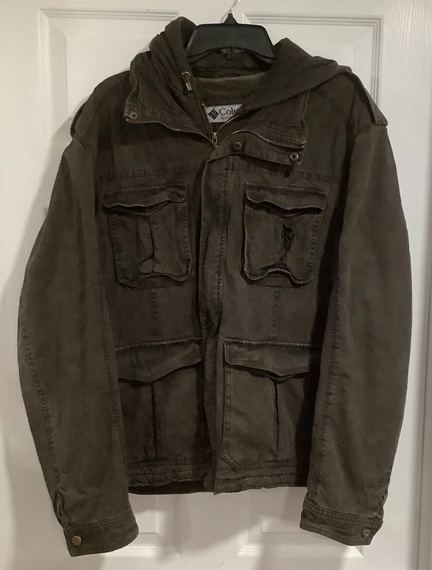 Vntg Columbia Sportswear Size Xl Long Sleeve Hoodie Outdoor Jacket Brown