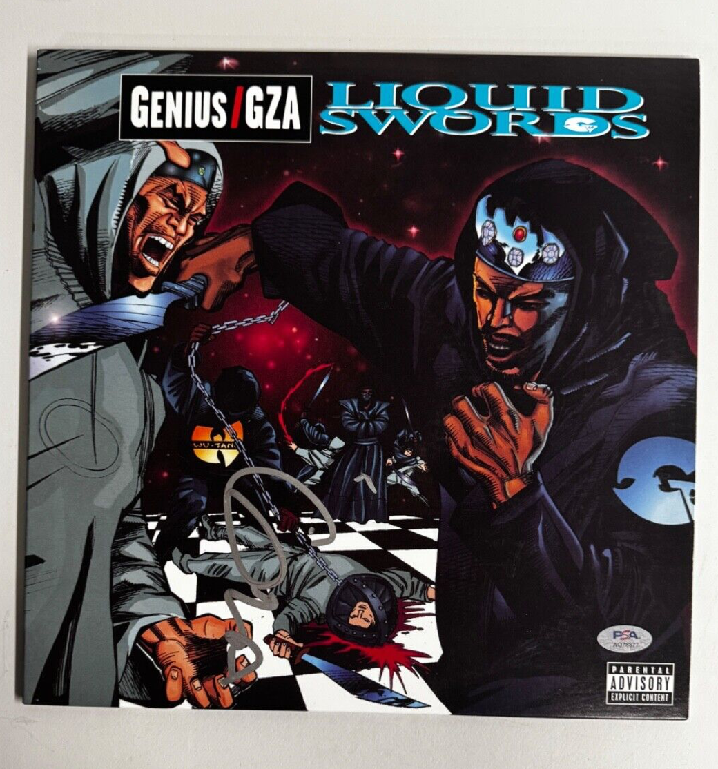 GZA signed (LIQUID SWORDS) Album Vinyl LP RECORD w/COA PSA AO78877