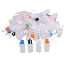 50x Empty 10ml Squeezable With Tip Liquid Dropper Bottles w/Colorful Cap