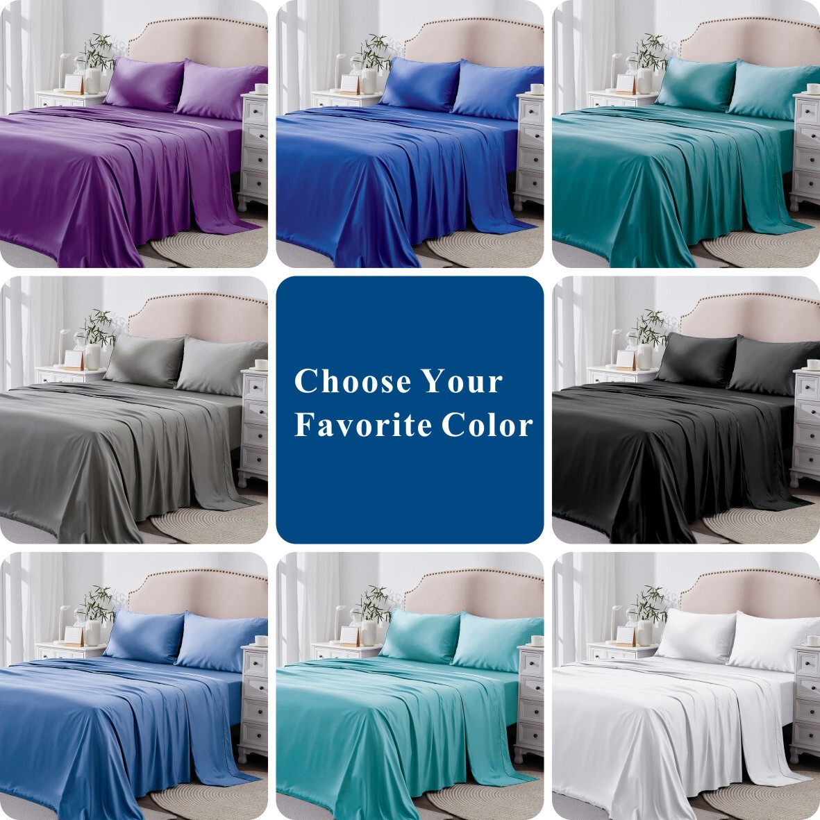 Hotel 2200TC Soft Fitted Flat Sheet Bed Set Single Double Queen Super