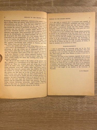 Toward a Psychology of Being Hardcover Abraham H. Maslow Paperback Book 1968 - Picture 6 of 14