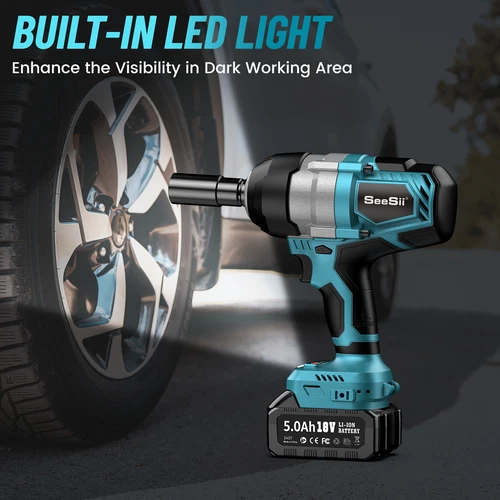 1300Nm Cordless Impact Wrench 960ft-lbs 1/2 Battery Impact Gun 2X 5.0Ah Battery - Picture 7 of 10
