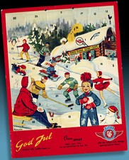 HERRLICH SCHÖNER ALTER ADVENTSKALENDER > SPORTHANDEL WERBEKALENDER 50er Rarität