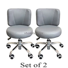 Pedi Stool 2025 Spa Pedicure Chair Nail Stool Adjustable / Set of 2 -Light GREY